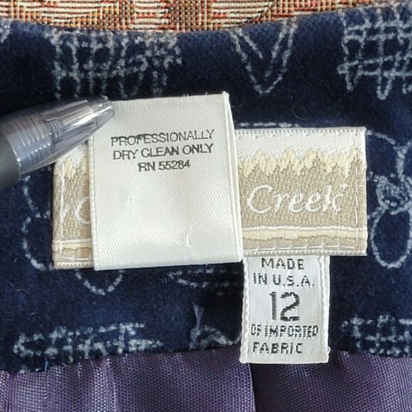 Coldwater Creek Dress Womens 12 Blue Velvet Hearts Print Sleeveless V Neck Midi - Picture 12 of 12